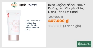 Kem Chống Nắng Espoir Dưỡng Ẩm Chuyên Sâu, Nâng Tông Da 60ml