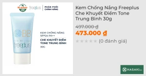 Kem Chống Nắng Freeplus Che Khuyết Điểm Tone Trung Bình 30g