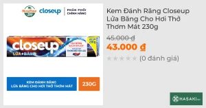Kem Đánh Răng Closeup Lửa Băng Cho Hơi Thở Thơm Mát 230g