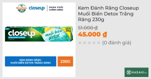 Kem Đánh Răng Closeup Muối Biển Detox Trắng Răng 230g