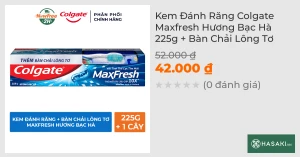 Kem Đánh Răng Colgate Maxfresh Hương Bạc Hà 225g Bàn Chải Lông Tơ
