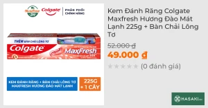 Kem Đánh Răng Colgate Maxfresh Hương Đào Mát Lạnh 225g Bàn Chải Lông Tơ
