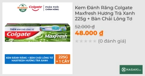 Kem Đánh Răng Colgate Maxfresh Hương Trà Xanh 225g Bàn Chải Lông Tơ