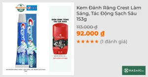 Kem Đánh Răng Crest Làm Sáng, Tác Động Sạch Sâu 153g
