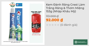 Kem Đánh Răng Crest Làm Trắng Răng & Thơm Miệng 153g (Nhập Khẩu Mỹ)