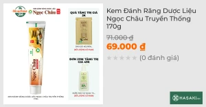 Kem Đánh Răng Dược Liệu Ngọc Châu Truyền Thống 170g