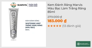 Kem Đánh Răng Marvis Màu Bạc Làm Trắng Răng 85ml