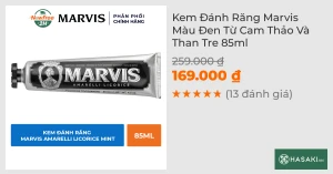 Kem Đánh Răng Marvis Màu Đen Từ Cam Thảo Và Than Tre 85ml