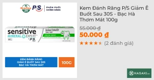 Kem Đánh Răng P/S Giảm Ê Buốt Sau 30S - Bạc Hà Thơm Mát 100g