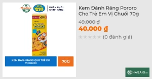 Kem Đánh Răng Pororo Cho Trẻ Em Vị Chuối 70g