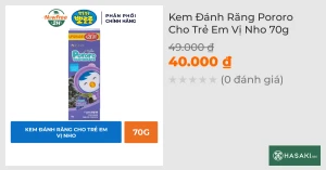Kem Đánh Răng Pororo Cho Trẻ Em Vị Nho 70g