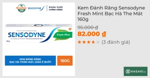 Kem Đánh Răng Sensodyne Fresh Mint Bạc Hà The Mát 160g