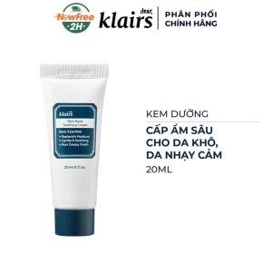 Kem Dưỡng Ẩm Klairs Cho Da Khô, Nhạy Cảm 20ml