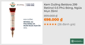 Kem Dưỡng Beldora 299 Retinol 0.5 Phủ Bóng, Ngừa Mụn 35ml