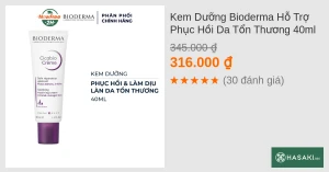 Kem Dưỡng Bioderma Hỗ Trợ Phục Hồi Da Tổn Thương 40ml