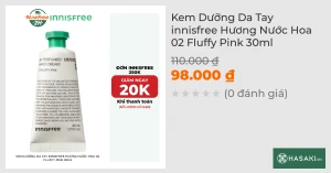 Kem Dưỡng Da Tay innisfree Hương Nước Hoa 02 Fluffy Pink 30ml