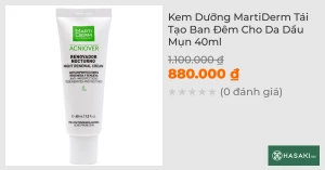 Kem Dưỡng MartiDerm Tái Tạo Ban Đêm Cho Da Dầu Mụn 40ml
