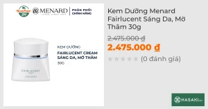 Kem Dưỡng Menard Fairlucent Sáng Da, Mờ Thâm 30g