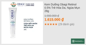Kem Dưỡng Obagi Retinol 0.5% Trẻ Hóa Da, Ngừa Mụn 28g