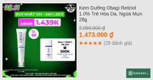 Kem Dưỡng Obagi Retinol 1.0% Trẻ Hóa Da, Ngừa Mụn 28g
