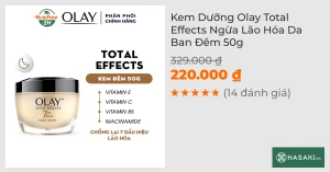 Kem Dưỡng Olay Total Effects Ngừa Lão Hóa Da Ban Đêm 50g
