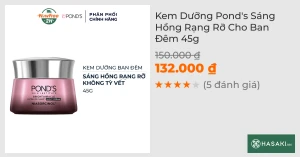 Kem Dưỡng Pond's Sáng Hồng Rạng Rỡ Cho Ban Đêm 45g
