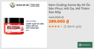 Kem Dưỡng Some By Mi Ốc Sên Phục Hồi Da, Mờ Thâm Sẹo 60g