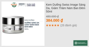 Kem Dưỡng Swiss Image Sáng Da, Giảm Thâm Nám Ban Đêm 50ml