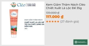 Kem Giảm Thâm Nách Cléo Chiết Xuất Lá Lộc Đề 35g