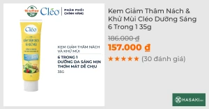 Kem Giảm Thâm Nách & Khử Mùi Cléo Dưỡng Sáng 6 Trong 1 35g