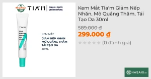 Kem Mắt Tia'm Giảm Nếp Nhăn, Mờ Quầng Thâm, Tái Tạo Da 30ml