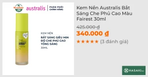 Kem Nền Australis Bắt Sáng Che Phủ Cao Màu Fairest 30ml