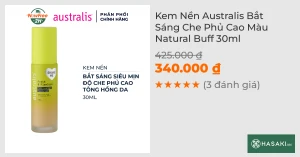 Kem Nền Australis Bắt Sáng Che Phủ Cao Màu Natural Buff 30ml