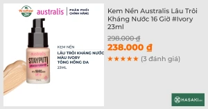 Kem Nền Australis Lâu Trôi Kháng Nước 16 Giờ Ivory 23ml
