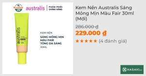 Kem Nền Australis Sáng Mỏng Mịn Màu Fair 30ml (Mới)