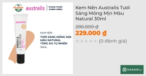Kem Nền Australis Tươi Sáng Mỏng Mịn Màu Natural 30ml