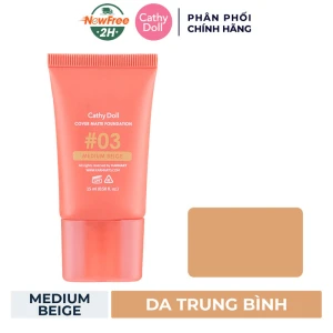 Kem Nền Cathy Doll Mịn Lì 03 Medium Beige - Da Trung Bình 15ml