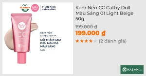 Kem Nền CC Cathy Doll Màu Sáng 01 Light Beige 50g