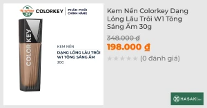 Kem Nền Colorkey Dạng Lỏng Lâu Trôi W1 Tông Sáng Ấm 30g