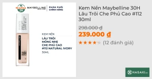 Kem Nền Maybelline 30H Lâu Trôi Che Phủ Cao 112 30ml