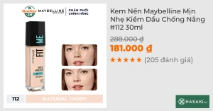 Kem Nền Maybelline Mịn Nhẹ Kiềm Dầu Chống Nắng 112 30ml