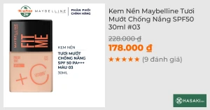 Kem Nền Maybelline Tươi Mướt Chống Nắng SPF50 30ml 03
