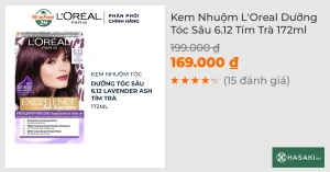 Kem Nhuộm L'Oreal Dưỡng Tóc Sâu 6.12 Tím Trà 172ml