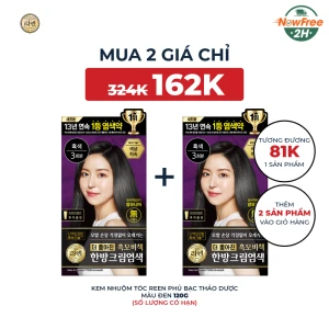 Kem Nhuộm Tóc Reen Phủ Bạc Thảo Dược Màu Đen 120g