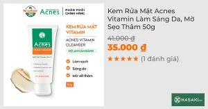 Kem Rửa Mặt Acnes Vitamin Làm Sáng Da, Mờ Sẹo Thâm 50g