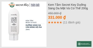 Kem Tắm Secret Key Dưỡng Sáng Da Mặt Và Cơ Thể 200g