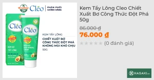 Kem Tẩy Lông Cleo Chiết Xuất Bơ Công Thức Đột Phá 50g