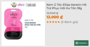 Kem Ủ Tóc Ellips Keratin Hỗ Trợ Phục Hồi Hư Tổn 18g