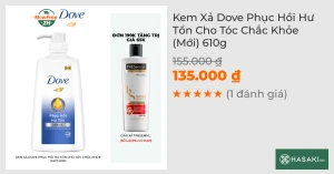 Kem Xả Dove Phục Hồi Hư Tổn Cho Tóc Chắc Khỏe 610g