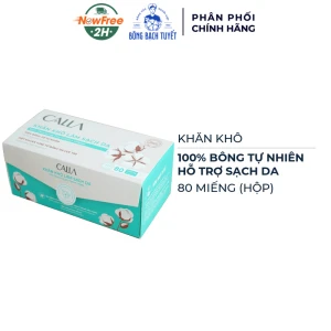 Khăn Khô Bông Bạch Tuyết Calla Làm Sạch Da 80 Miếng
